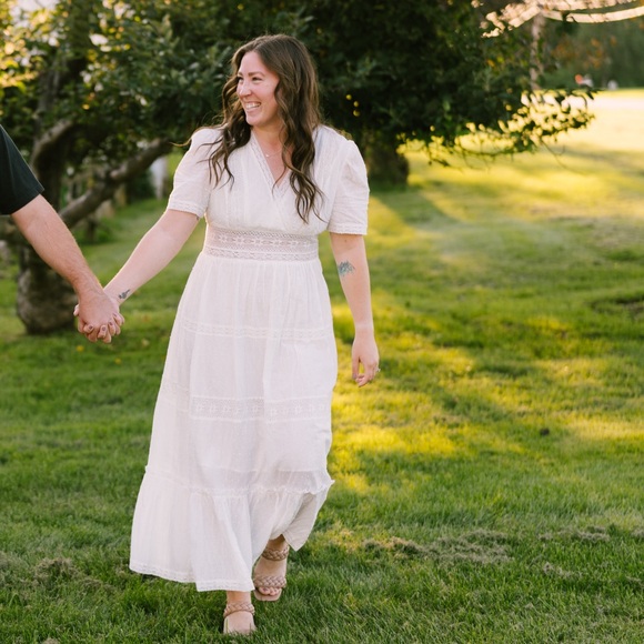 Lulus Folklore White Swiss Dot Lace Tiered Dress - Picture 7 of 7